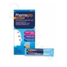 PHARMAGRIP FORTE CONGESTION Y SECRECION NASAL POLVO PARA SUSPENSION ORAL, 10 SOBRES