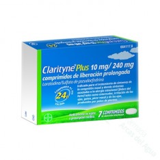 CLARITYNE PLUS 10MG/240MG COMPRIMIDOS DE LIBERACION PROLONGADA , 7 COMPRIMIDOS