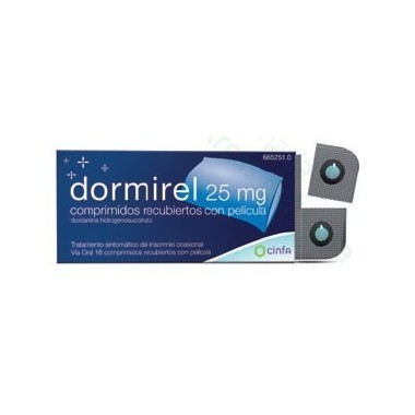 DORMIREL FORTE 25 MG COMPRIMIDOS RECUBIERTOS CON PELICULA, 16 COMPRIMIDOS