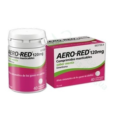 AERO RED 120 MG COMPRIMIDOS MASTICABLES SABOR MENTA, 40 COMPRIMIDOS