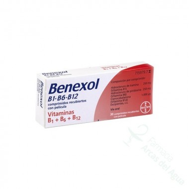 BENEXOL B1-B6-B12 COMPRIMIDOS RECUBIERTOS CON PELICULA, 30 COMPRIMIDOS